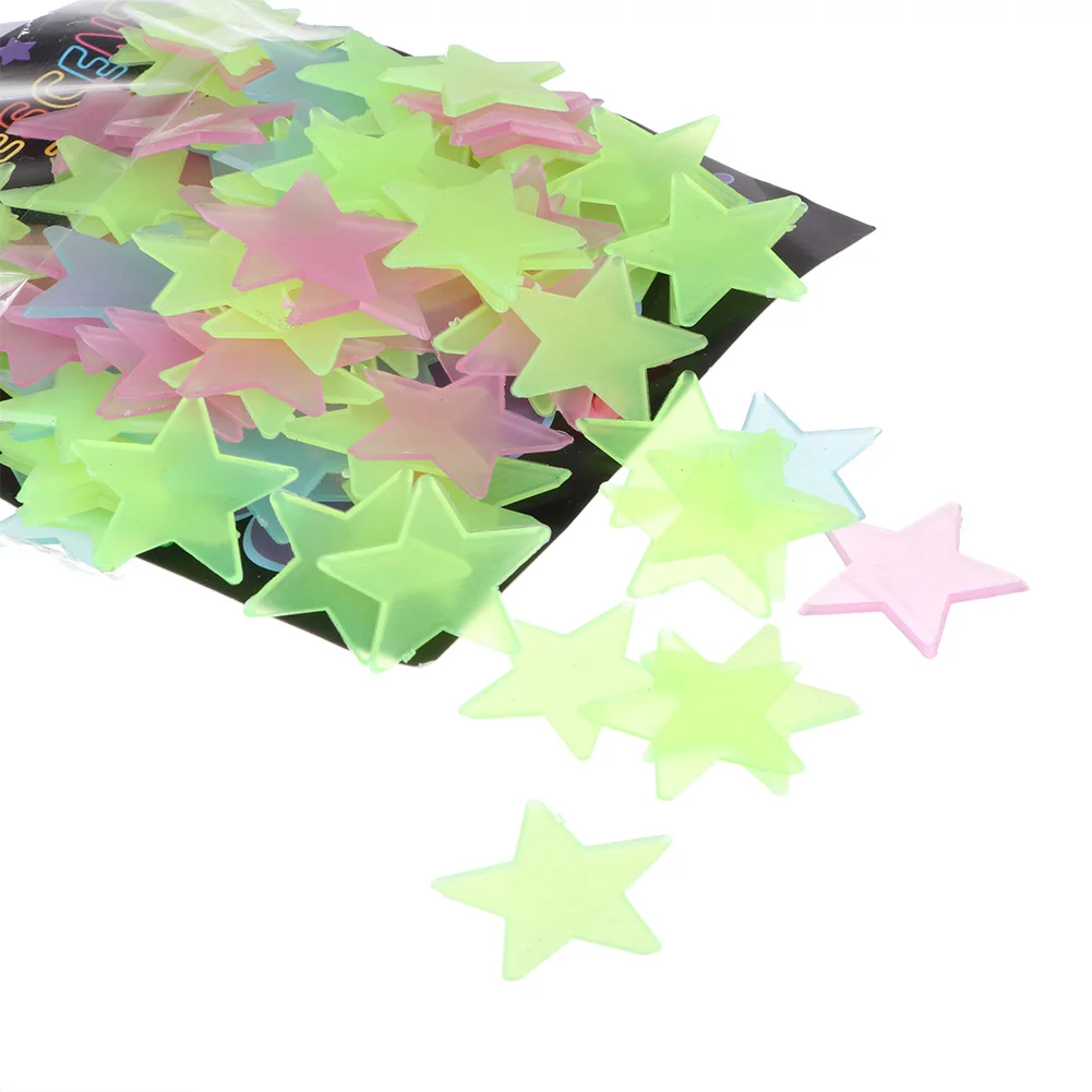 

100pcs Dark Stars Wall Stickers Adhesive Fluorescence Glow In the dark Wall Decor for Ceiling Living Kids Room Bedroom Decal
