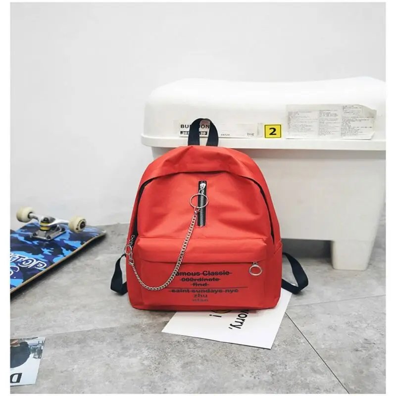 Модная женская мужская холщовая школьная сумка для девочек рюкзак цепочки букв