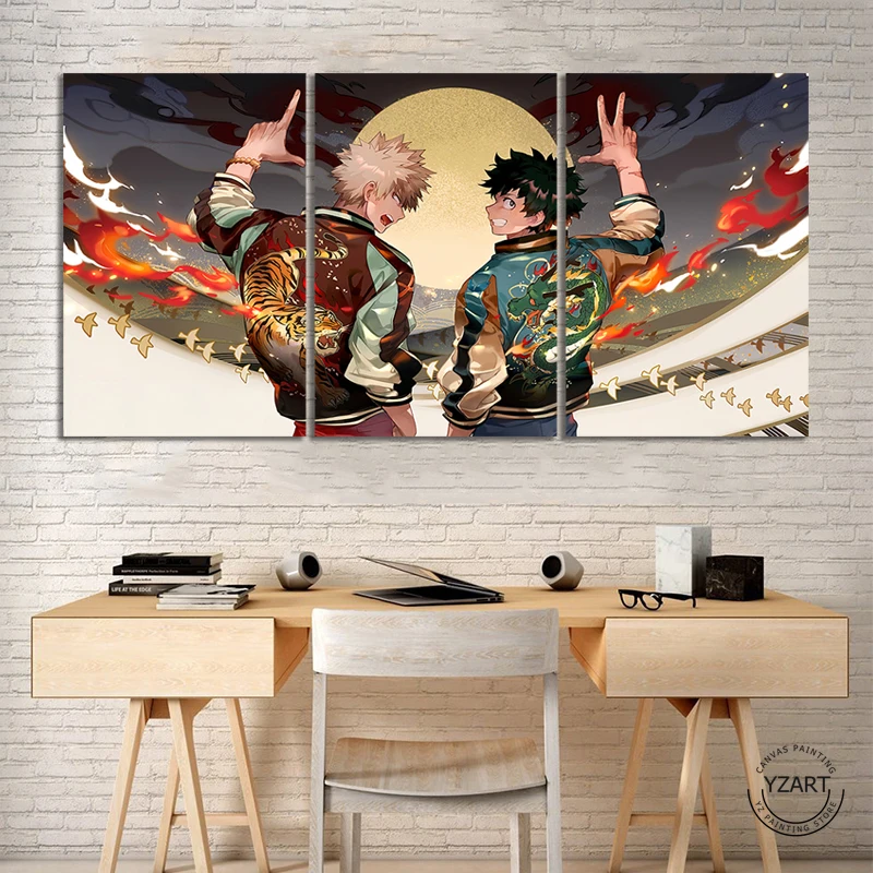 

Unframed 3 Pieces My Hero Academia Anime Poster for Room Decor Sofa Background Decor Canvas Oil Painting Wall Art Gift