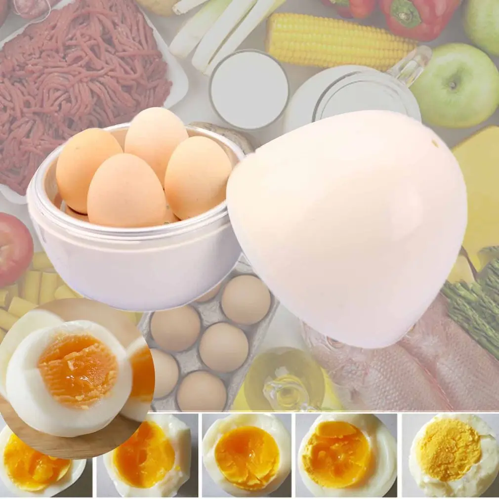 Creative Egg Shaped Microwave Egg Cooker Portable 4 Eggs Boiler Poacher Home Cooking Appliances Kitchen Gadget Tool