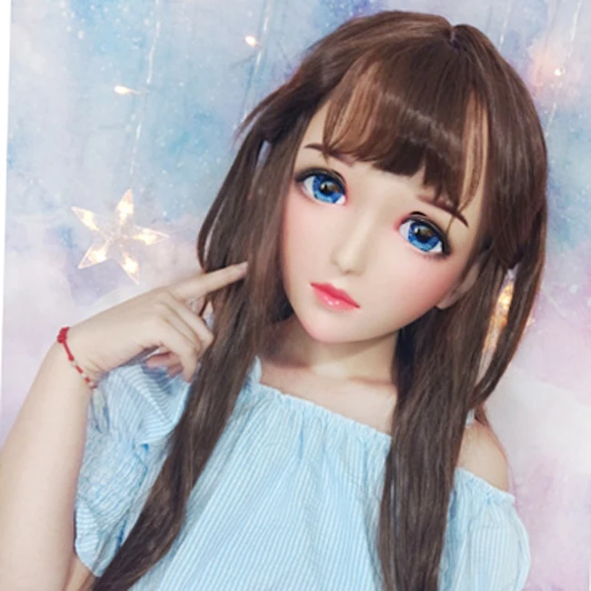 Mo-02) Женская милая девушка Смола половина головы кигуруми BJD глаза кроссдресс в стиле японского аниме маска Лолиты с глазами и париком