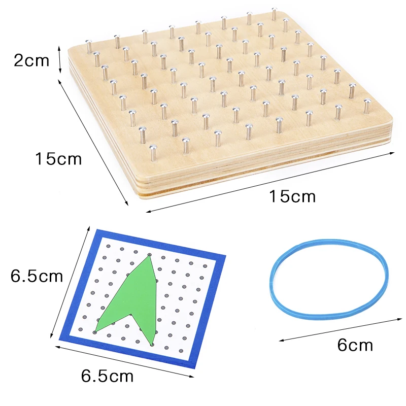 

DIY creative geometric graphics Montessori math teaching aids nail board space string rope imagine educational toys for children