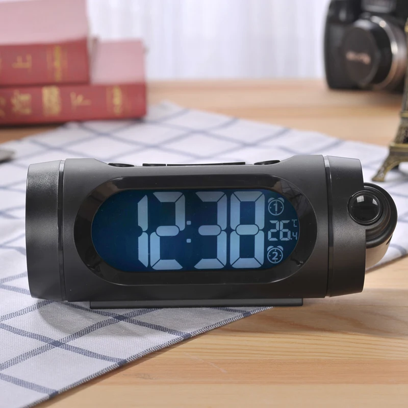 Electronic Desk Table Projector Watch with Back light Nixie Clock With Projection Time FM Radio LED Digital Alarm | Дом и сад