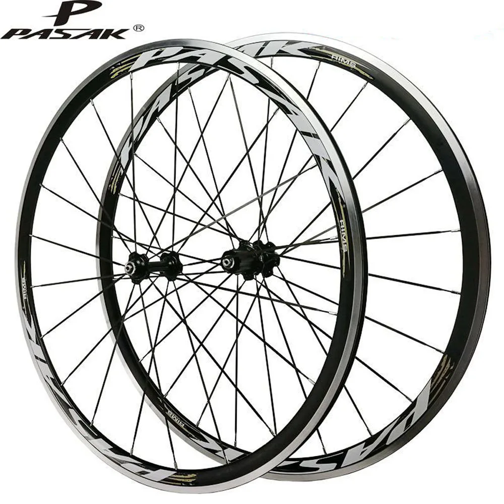 

Pasak 700c Wheelset Road Bike Wheels V Brake Flat Spokes Sealed Bearing 20H 24H Front 9x100mm Rear 9x130mm Double -deck Rim 30mm