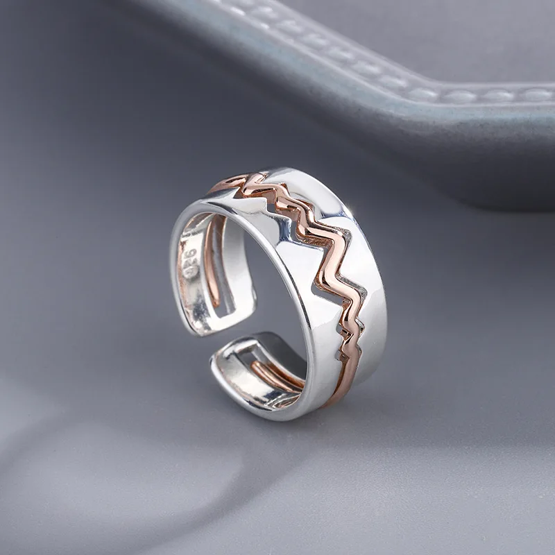 YIZIZAI кольцо с электрокардиограммой "Heart Beat" для мужчин и женщин, сочетающее в себе эмоции и настроение, парные кольца серебристого цвета, ювелирные подарки