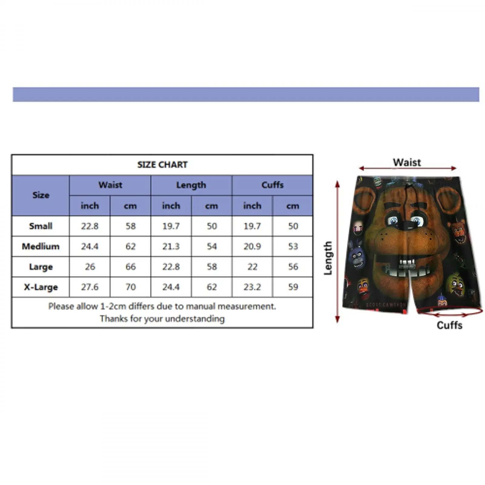 

printer five night at freddy swimwear beach shorts cute boys/girls swimwear panties NFAF plush kids panties