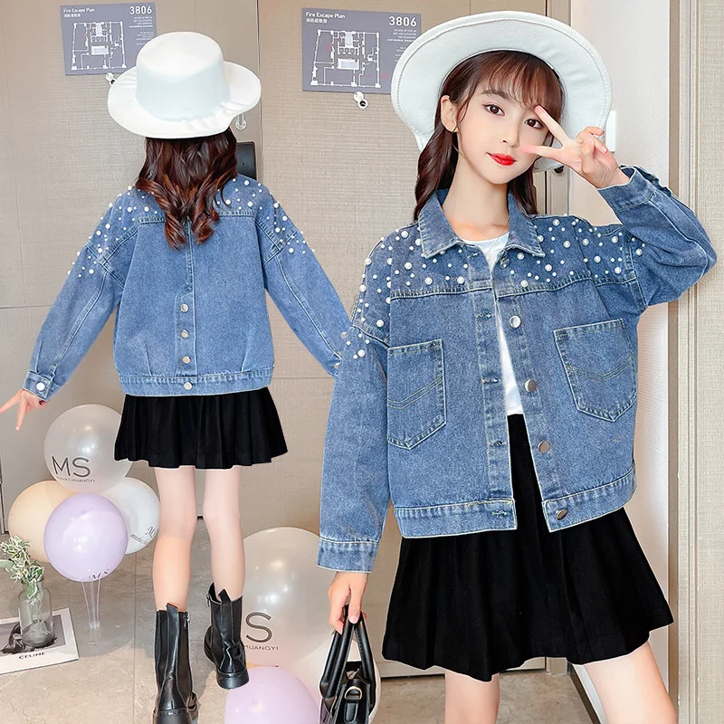 

Girls Baby's Kids Coat Jacket Outwear 2022 Beading Thicken Spring Autumn Cotton Sport Overcoat Teenagers Tracksuit Sport Childre