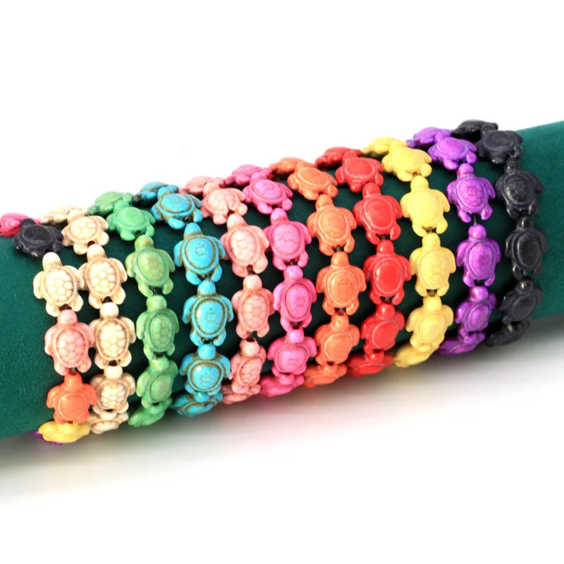 

Fashion Style Sea Turtle Beads Bracelets For Women Men Classic Natural Stone Elastic Friendship Bracelet Beach Jewelry GB026
