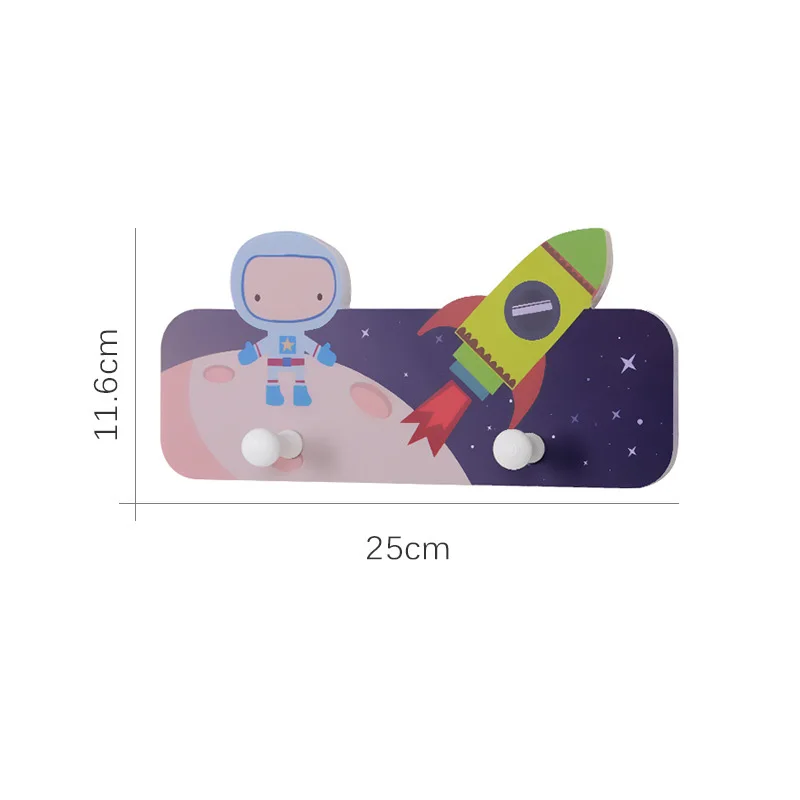 Держатель для ключей из натурального дерева с мультяшным рисунком в виде шляпы