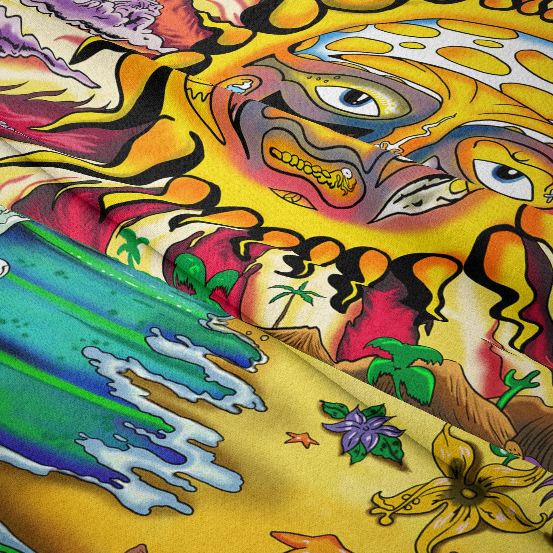 Настенный гобелен в стиле бохо с узором Триппи Луной и карточкой Таро настенный