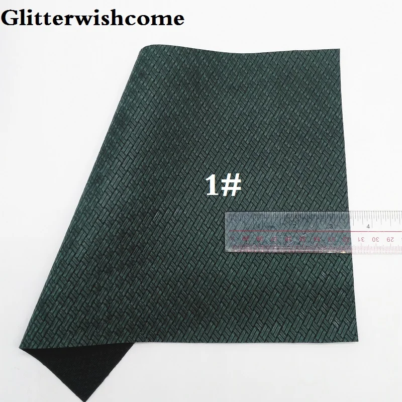 1 Glitterwishcome 21X29 см A4 размер винил для бантов тиснение ткачество, зерно кожа ткань искусственная кожа листы для бантов, GM158A - Цвет: 1