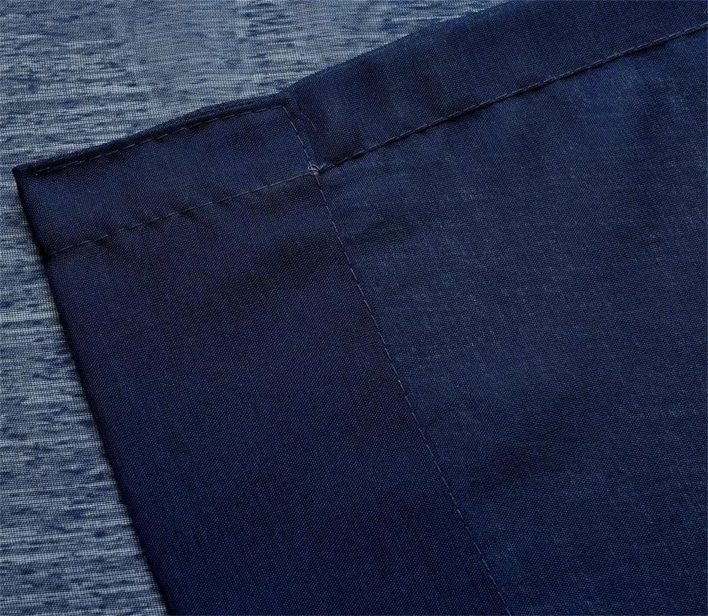 Темно-синие тюлевые занавески для украшения гостиной Современные однотонные