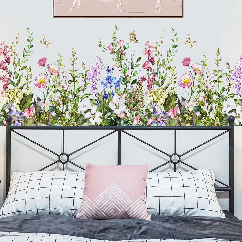 

Plant Flower Grass Wall Stickers DIY Decor Art Decal Mural Wall Background Decor Kid Sticker Home Decoration