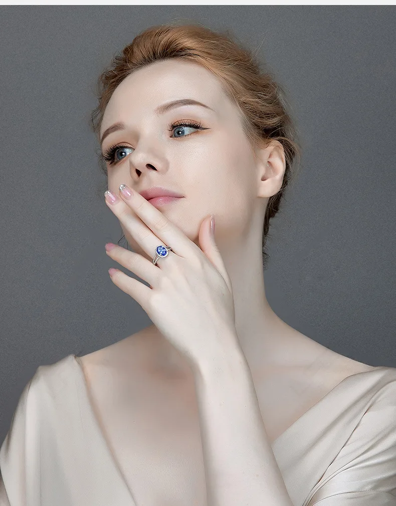 Женское кольцо с сапфиром серебро 925 пробы | Украшения и аксессуары