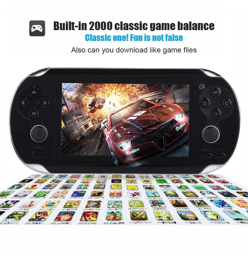 

Dual Rocker Handheld Retro Portable Video Game Console Gamepad 4.3 Inch 4GB/8GB Consol Support For PSP Game Camera Video E-book