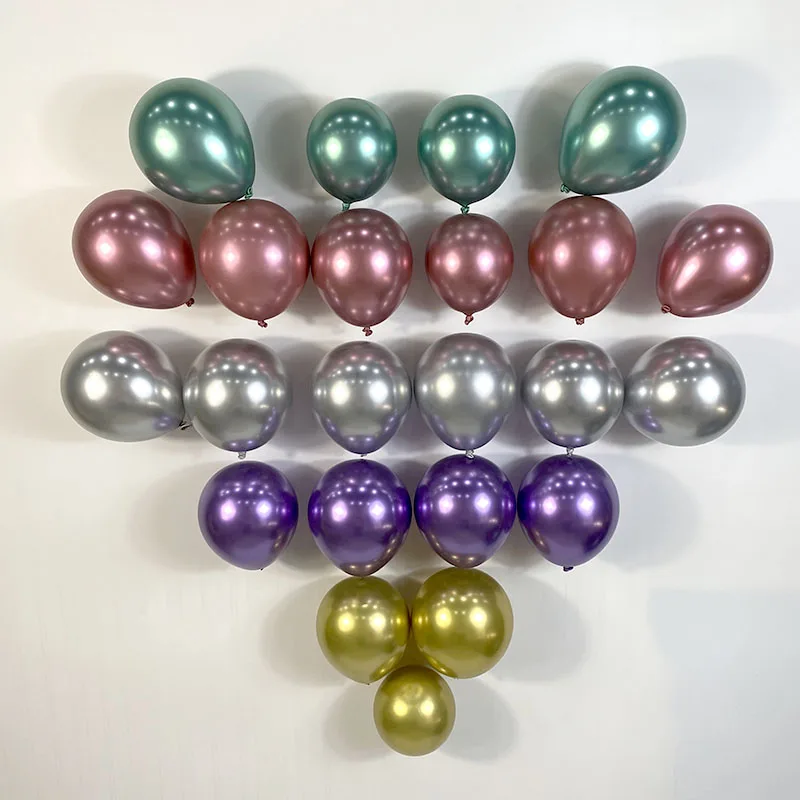 

5-18inch Metal Balloons Birthday Party Latex Metal Chrome Balloons Wedding Ceremony Metallic Inflatable Air Ballons Globos