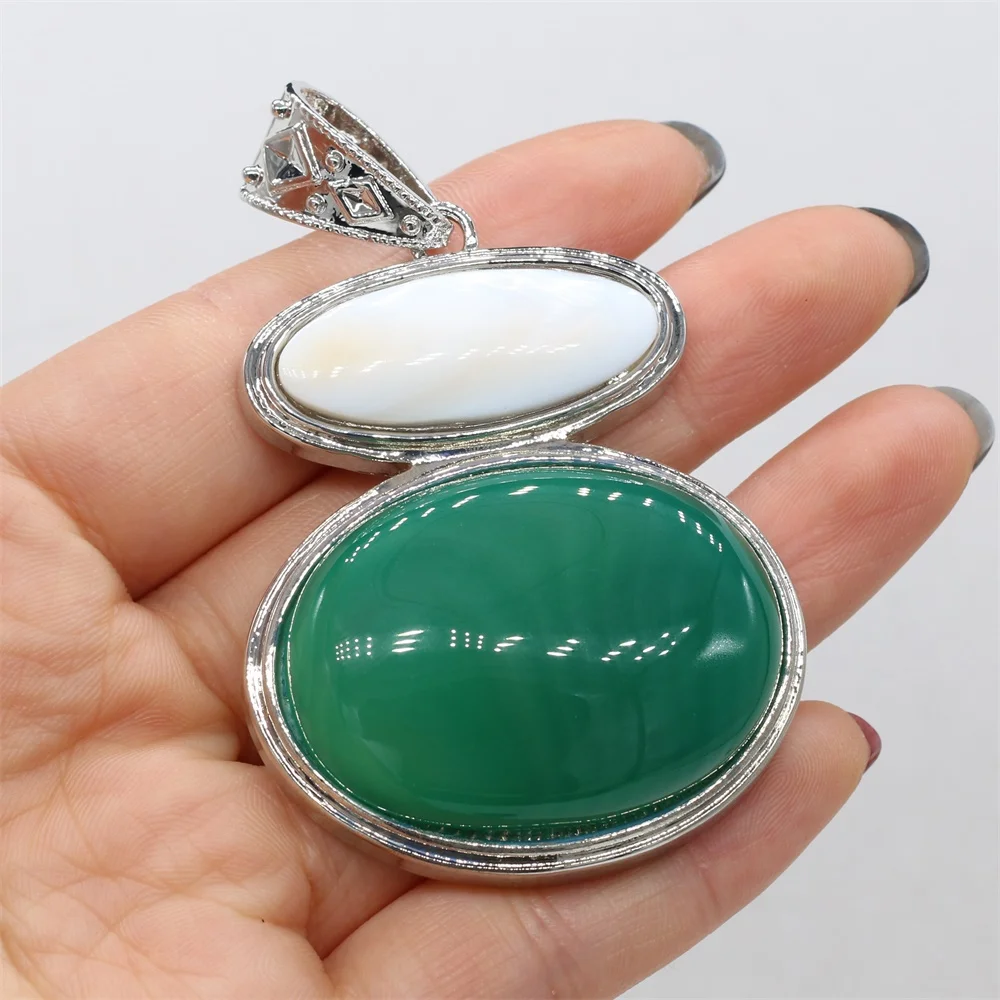 Подвеска из натурального камня ракушка камень Кабошон розового кварца ожерелье