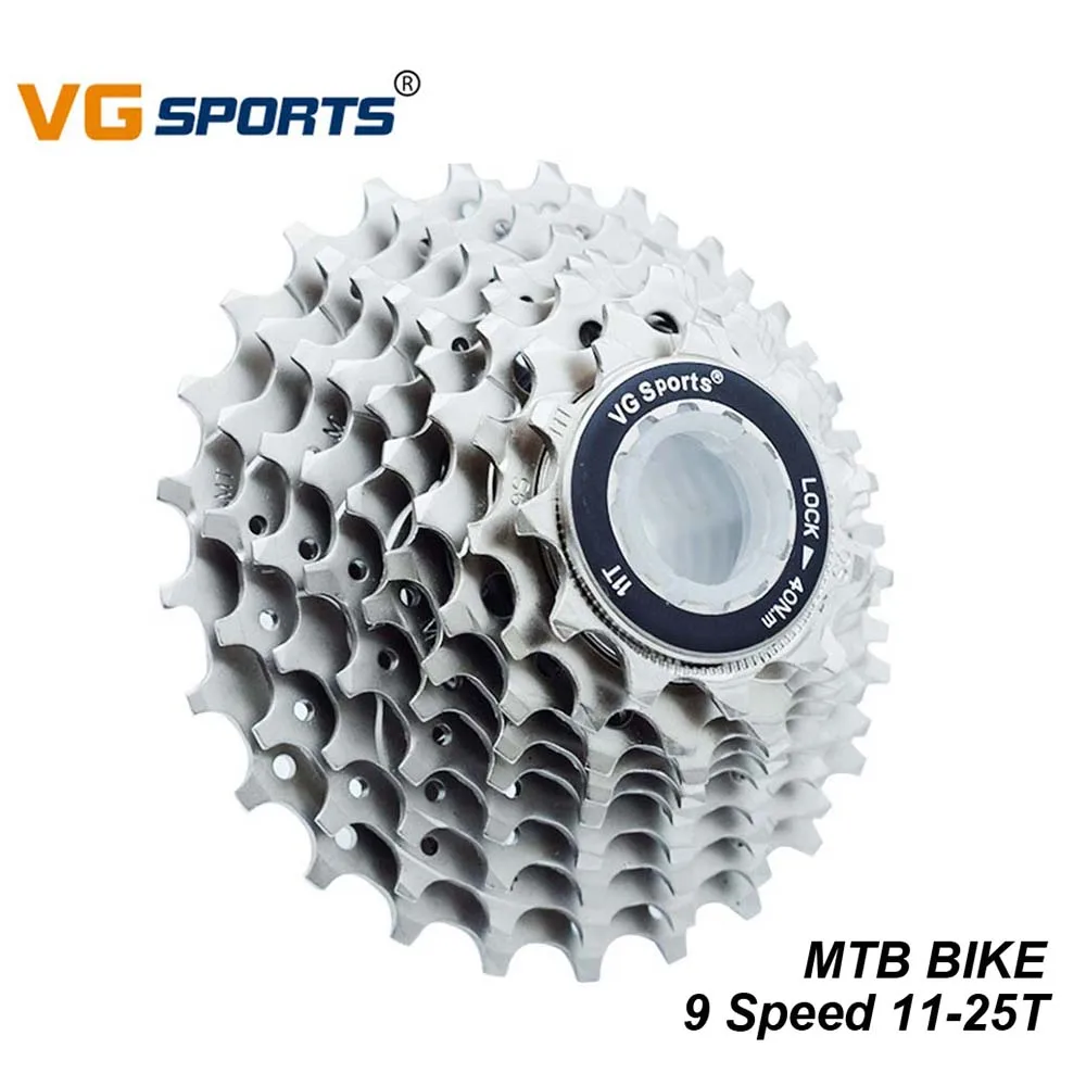 

VG Sports Bicycle Cassette MTB Mountain Bike 9 Speed Gear Teeth 11-25T Sprocket Flywheel Bike Parts Freewheel Steel Material