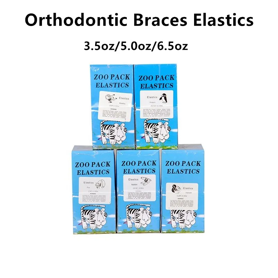 

5000Pcs Dental Orthodontic Elastics Braces Latex Teeth Gap Rubber Bands Elastic Ligature Ties Ring 3.5OZ ORMCO ZOO PACK Style