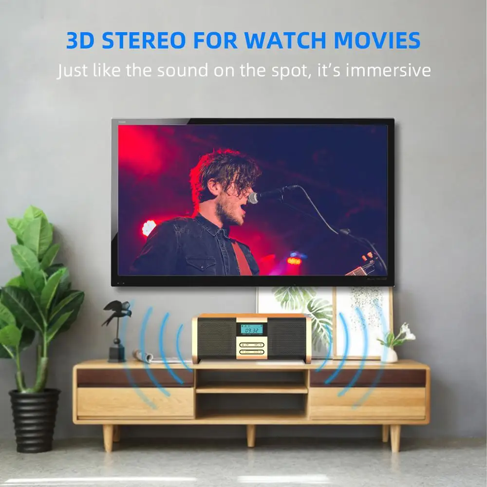 3D стерео HiFi Беспроводная колонка KAYINUO супер бас деревянный Bluetooth динамик зарядное