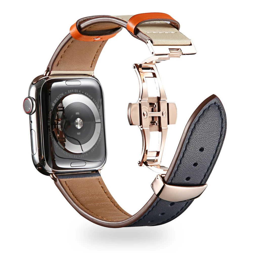 Кожаный ремешок Geniune для Apple Watch Series 5 4 band 44 40 мм iwatch watch series 3 42 38 браслет Ремешки