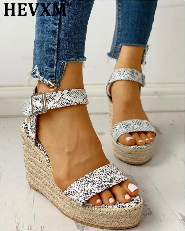 

New 2020 Women Shoes Platform Sandals Women Peep Toe High Wedges Heel Ankle Buckles Sandalia Espadrilles Female Sandals Shoes