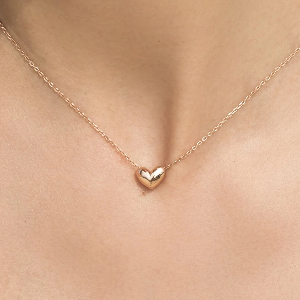 

Heart Necklace Women Sterling Silver Cute Tiny Heart Love Collarbone Pendant Necklaces Collars Fashion Female Jewelry Gift