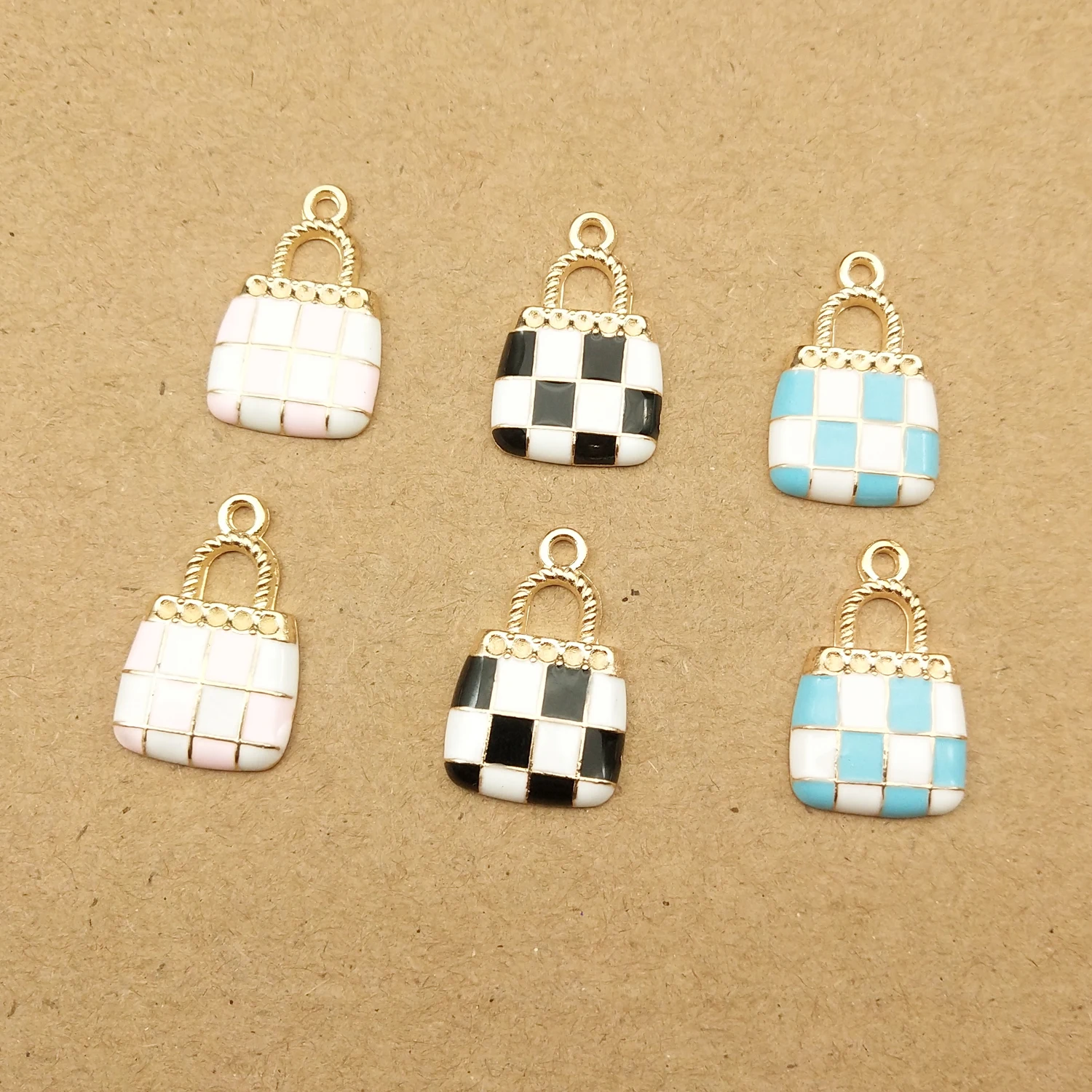 10 шт 13x21 мм женские сумки из натуральной кожи талисманы эмаль для изготовления