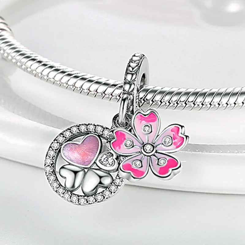 

plata charms of ley 925 Fit Original Pandora Bracelet Necklace daisy Heart Pattern 925 Silver Pendant Charms Beads Women Jewelry