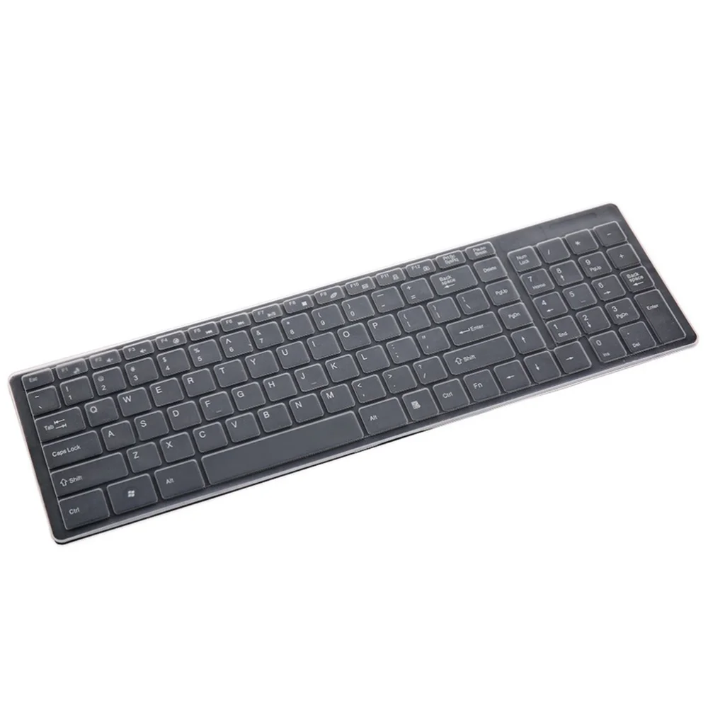 

2.4G Home Keyboard Wireless Keyboard Ultra-thin Office Keyboard with (Black, with Keyboard Cover, Without Battery)