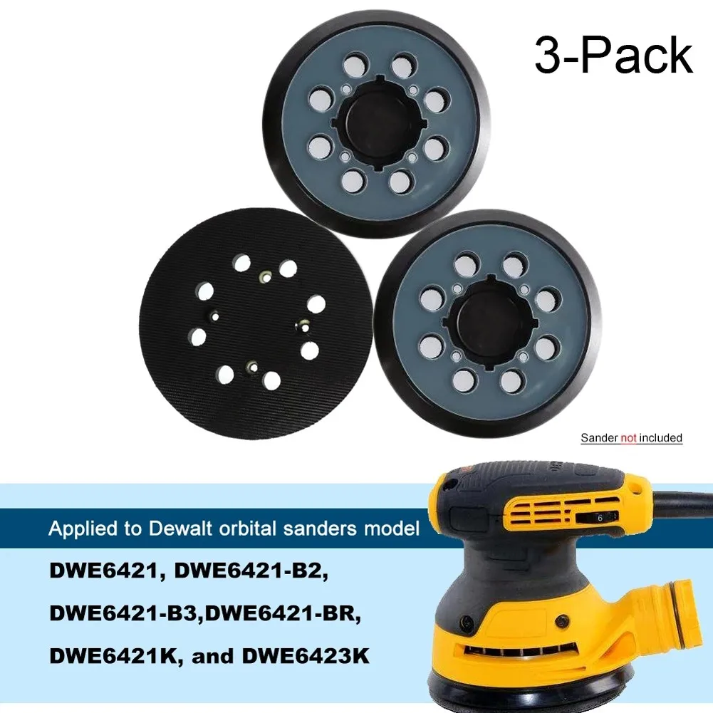 

3 PCS 5 Inch 125MM 8-Hole Hook And Loop Sanding Pad Sander Backing Pad For Type 1, DWE6421 DWE6421K DWE6423 DEWALT Sander Pads