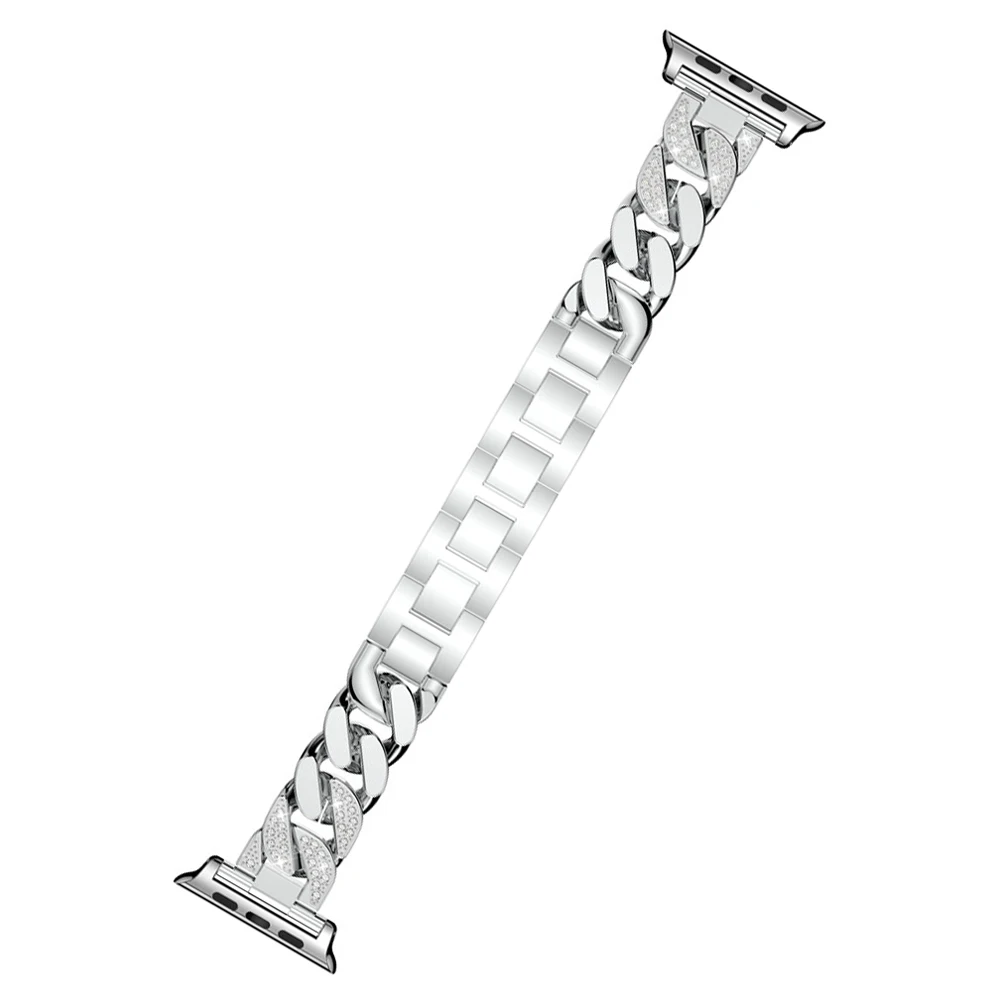 

Women Ladies Bracelet for Apple Watch Band Series 6 SE 5 4 3 2 Fashionable Diamond Cowboy Chains Strap Metal Link 38/42/40/44mm