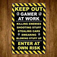 keep out gamer at work vintage tin signs craft tin sign retro metal painting antique iron poster bar pub signs wall art stic