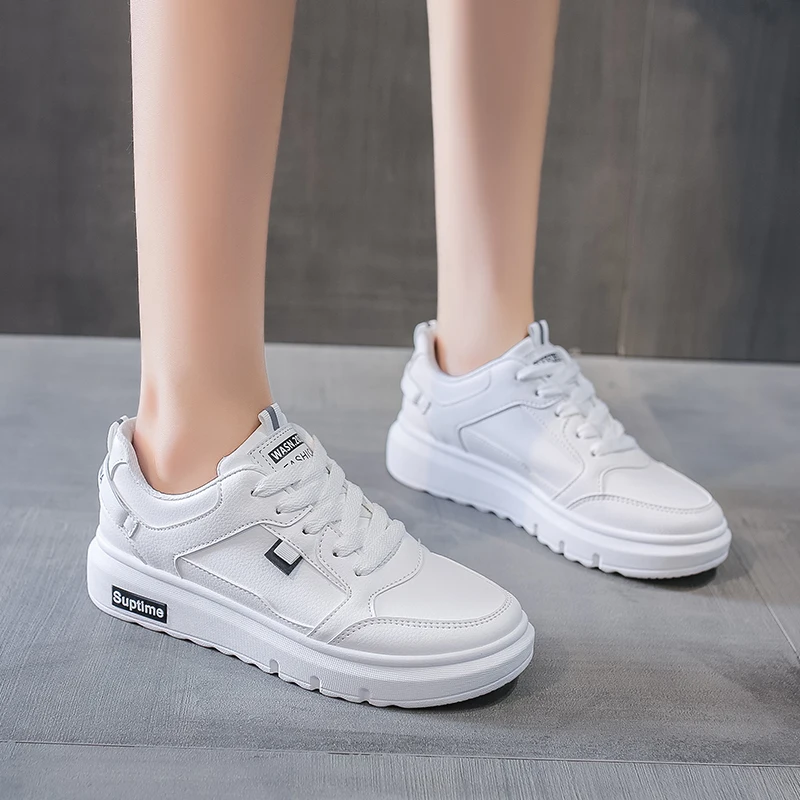 

Fashion Shoes Women's Vulcanize Shoes autumn New Casual Classic Solid Color Leather Shoes Women Casual White Shoes Sneakers