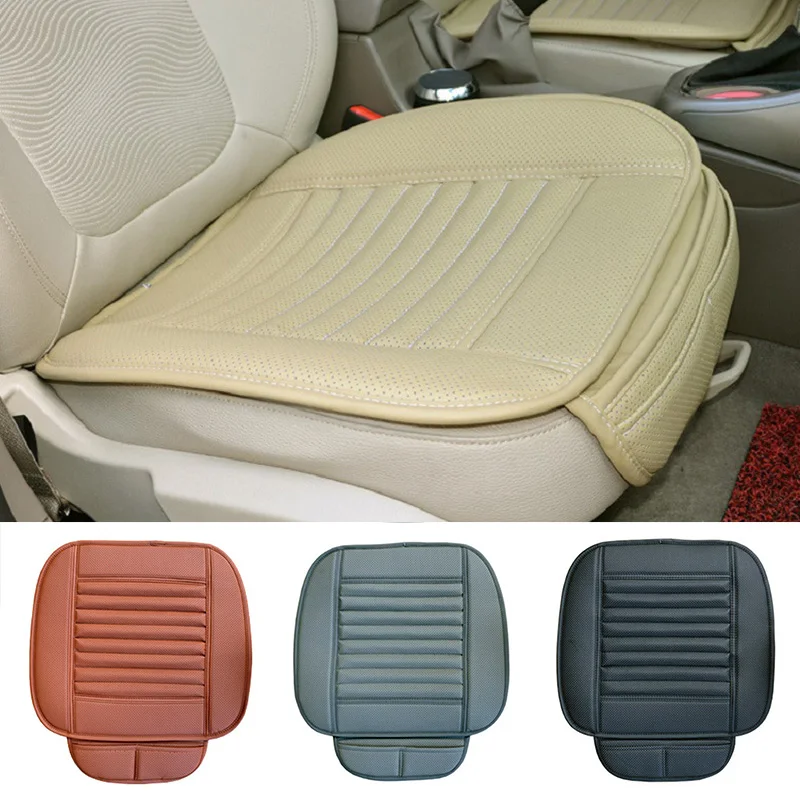 

Faux Leather Charcoal Car Seat Cushion Universal Non-slip Four Seasons Cushion Pad M8617
