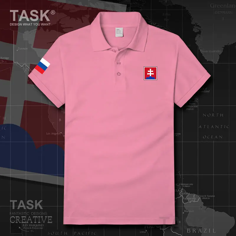 Рубашка-поло мужская с короткими рукавами армейская Словацкая Республика