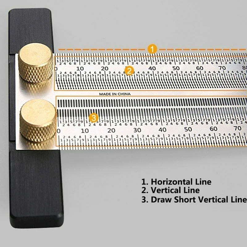

180/200/300/400mm Ultra Precision Marking Ruler Woodworking Scribing Angle Measuring Ruler for Builders Craftsmen TB Sale