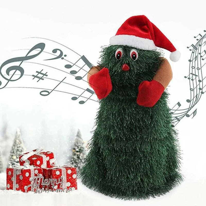 

2020 Party Tree Christmas Electric Toy Dancing Rotating Music Christmas Tree in A Santa Hat