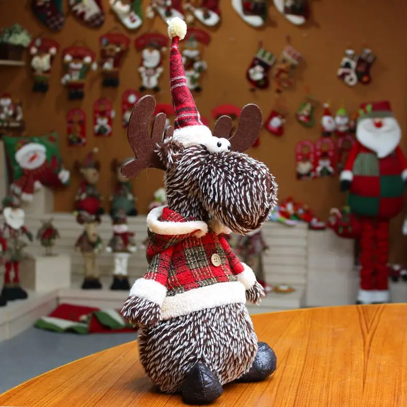 

Christmas Gift Table Ornament Home Decoration Cute Plush Elk Doll Sitting Festival Gift Decoration for Home