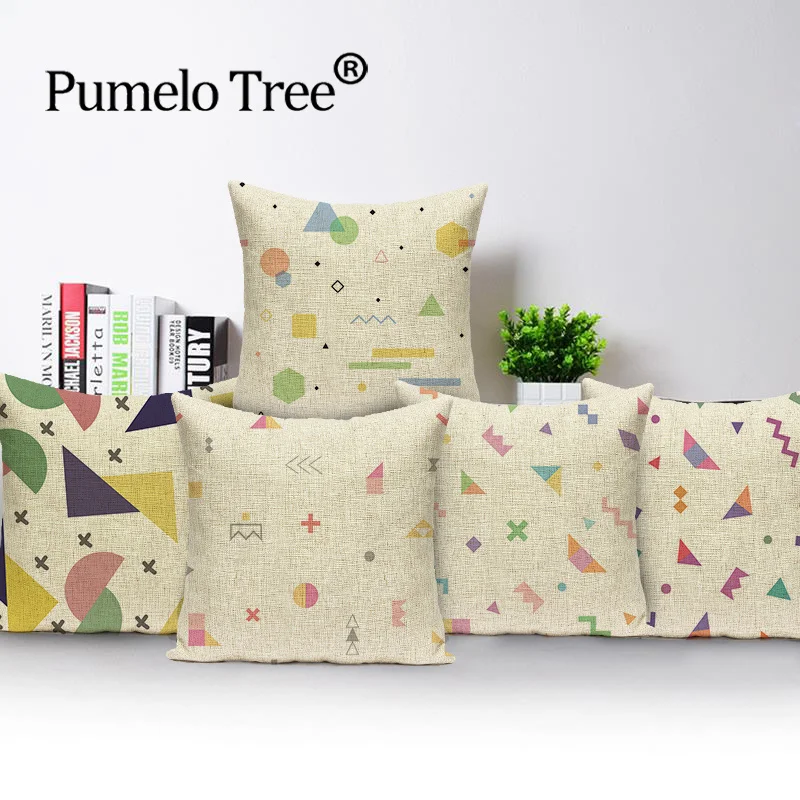 

Чехол в скандинавском стиле с геометрическим рисунком, искусственная наволочка, 45*45 линий, наволочки для домашнего декора