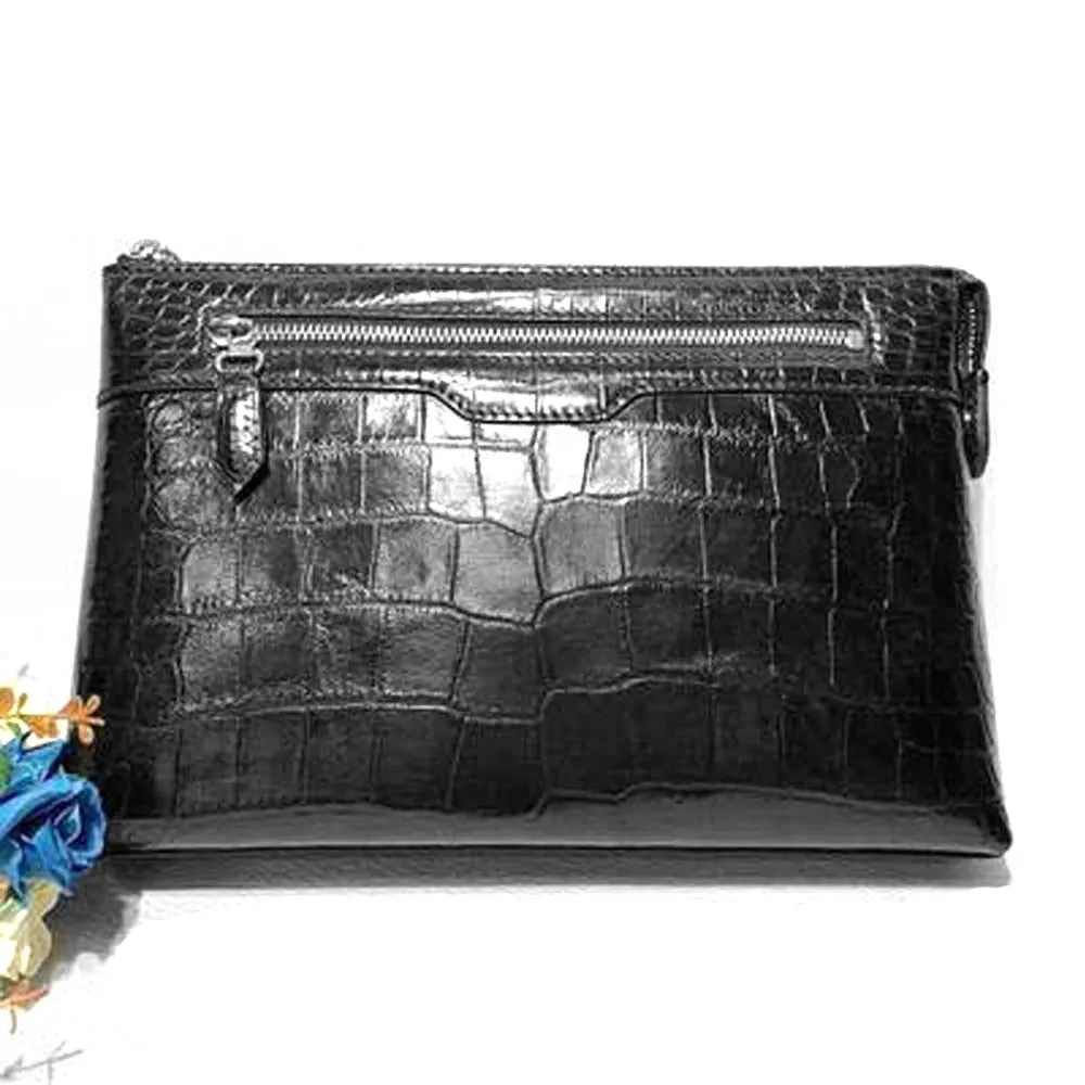 

hongsen new crocodile handbags true crocodile fashion Hand bag large capacity men clutch bag crocodile leather men bag