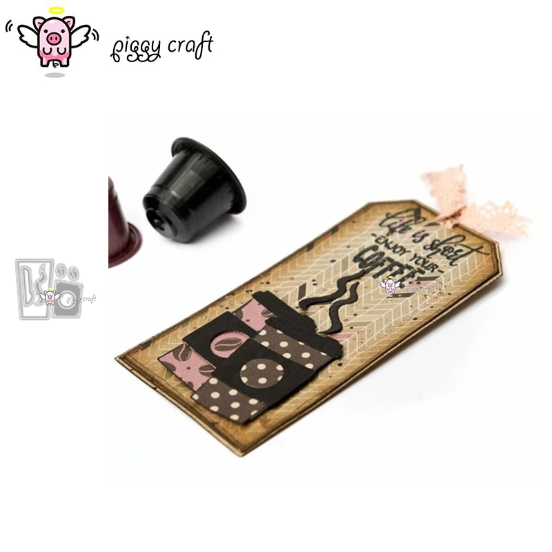 

Piggy Craft metal cutting dies cut die mold Coffee cup decoration Scrapbook paper craft knife mould blade punch stencils dies
