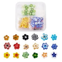 180pcs colorful handmade millefiori flower shape lampwork glass beads for bracelet necklace diy craft jewelry making accessories