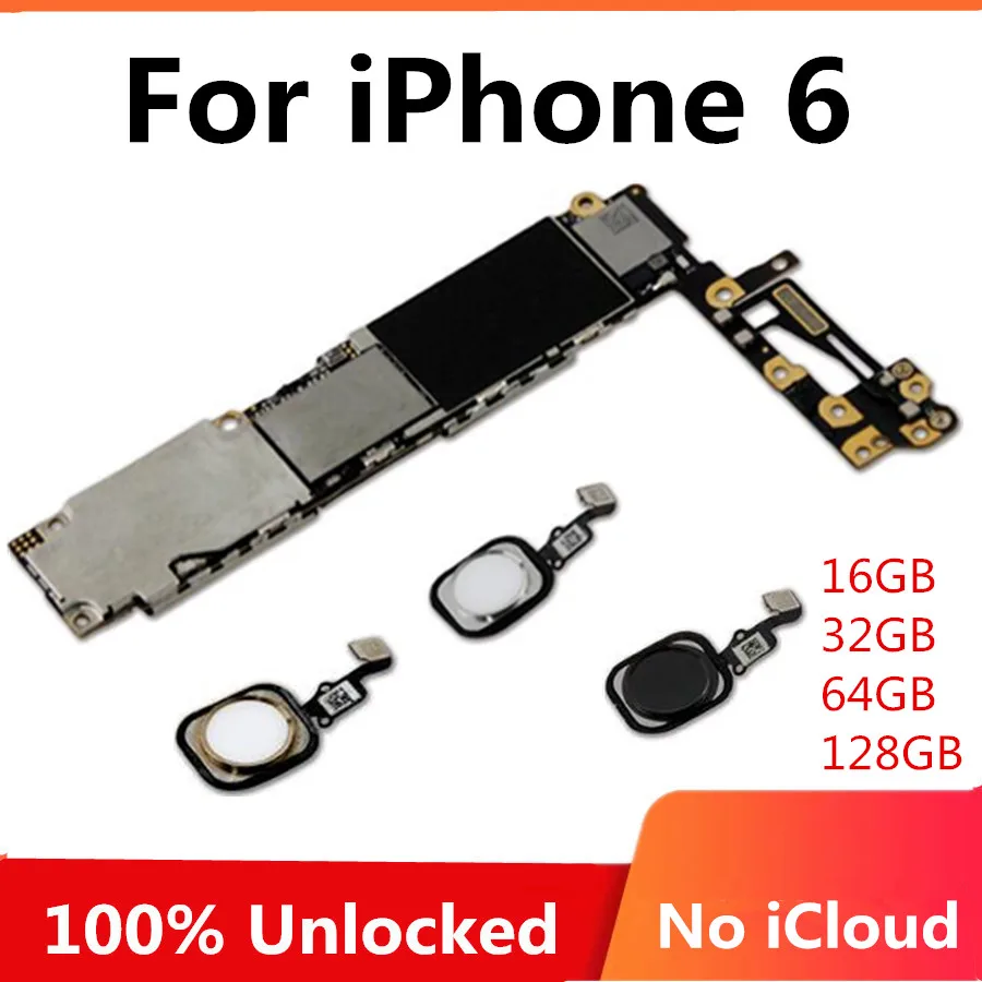 Для iPhone 6 разблокированная материнская плата оригинальная разблокированная материнская плата для iPhone 6 с/без Touch ID Полная работа с чипами IOS