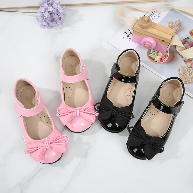 

New Girls Leather Shoes Student Dress School Moccasins Performance Black Pink Children Flats Toddler Baby Breathable 033