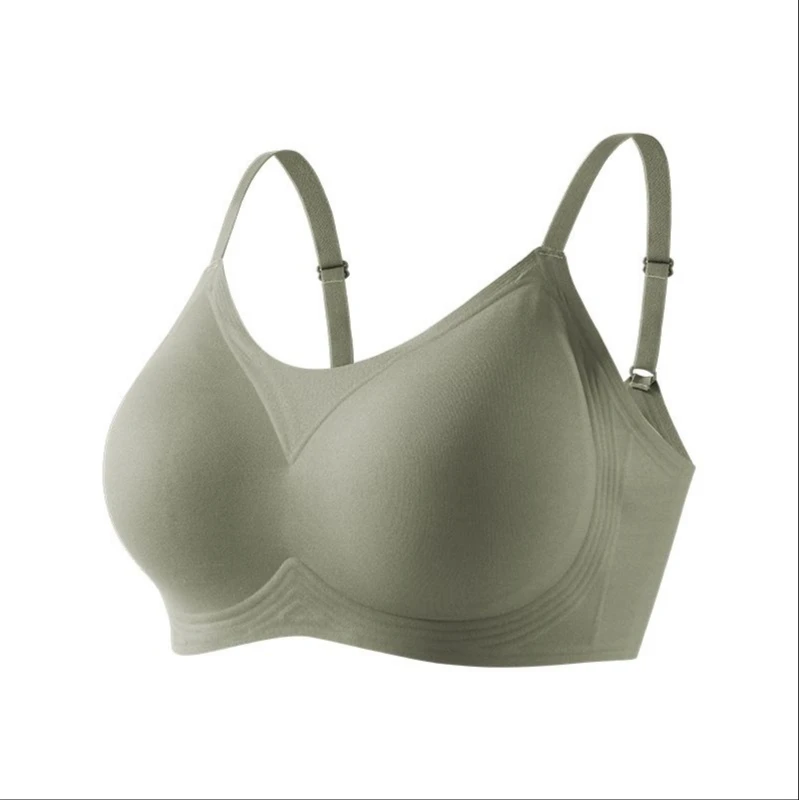 

MiiOW Jelly Stripe Traceless Underwear Woman No Rim Thin Small Breast Closed Adjustment Breast Bra Summer