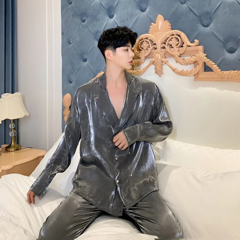 Men 2PCS Sets (shirt+pant) Male Vintage Fashion Streetwear Hip Hop Loose Casual Long Sleeve Shirt Style Coat Straight Pant | Мужская