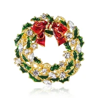 blucome beauty christmas brooch flower wreath corsage for women kids sweater bag hijab pins casual jewelry new year gifts