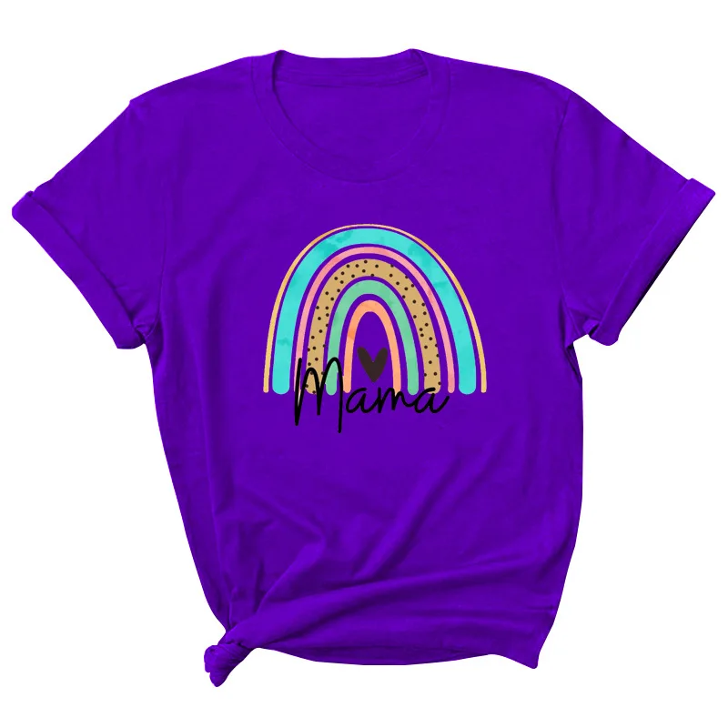 

Rainbow Mama Letter Print Women T Shirt Short Sleeve ONeck Loose Women Tshirt Ladies Tee Shirt Tops Clothes Camisetas Mujer