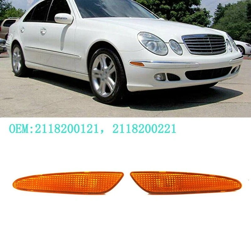 Pair Front Bumper Side Marker Light Turn Signal Lamp For Mercedes Benz W211 E-Class E320 E350 E550 E63 2007-2009 |